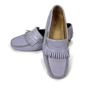 ESCADA Women's Purple Lavender Fringed Driving Loafer Shoe Made in Italy Size 6